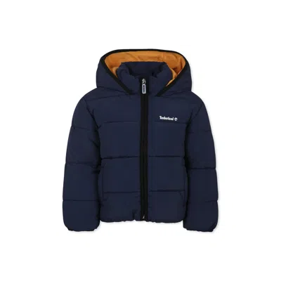 Timberland Kids' Blue Down Jacket For Boy With Logo