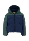 Timberland Blue Down Jacket For Boy With Logo In Blue