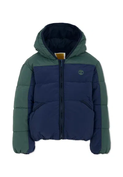 Timberland Kids' Blue Down Jacket For Boy With Logo