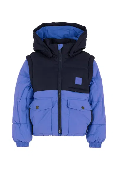 Timberland Kids' Blue Down Jacket For Boy With Patch