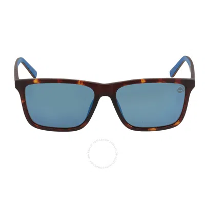 Timberland Blue Flash Smoke Rectangular Men's Sunglasses Tb9174 52d 56