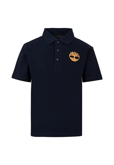 Timberland Kids' Blue Polo Shirt For Boy With Logo