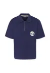 Timberland Blue Polo Shirt For Boy With Tree In Blue
