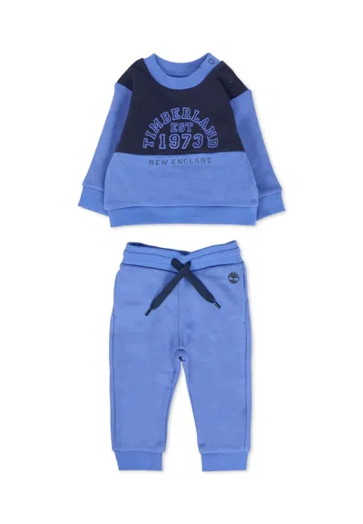 Timberland Blue Suit For Baby Boy With Logo
