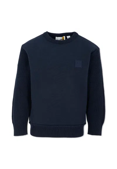 Timberland Kids' Blue Sweater For Boy With Logo
