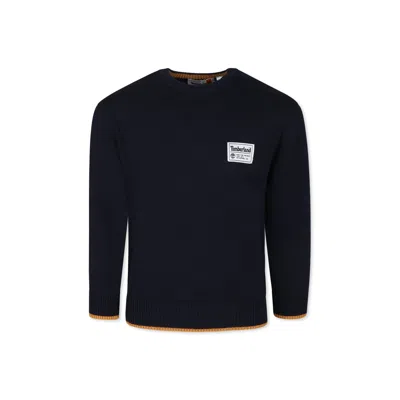 Timberland Kids' Blue Sweater For Boy With Logo