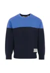 Timberland Blue Sweater For Boy With Patch In Blue