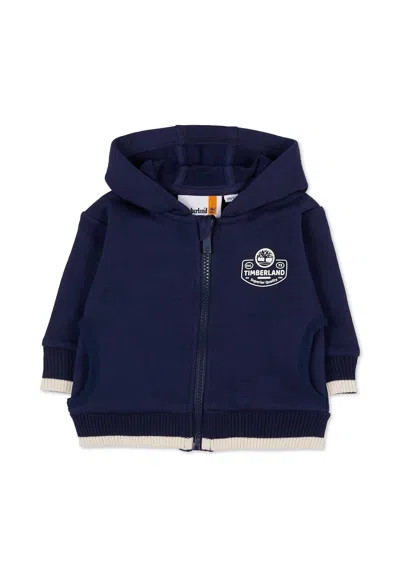 Timberland Blue Sweatshirt For Baby Boy With Logo
