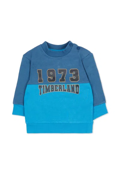 Timberland Blue Sweatshirt For Baby Boy With Logo