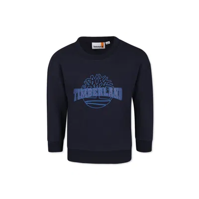 Timberland Kids' Blue Sweatshirt For Boy With Logo