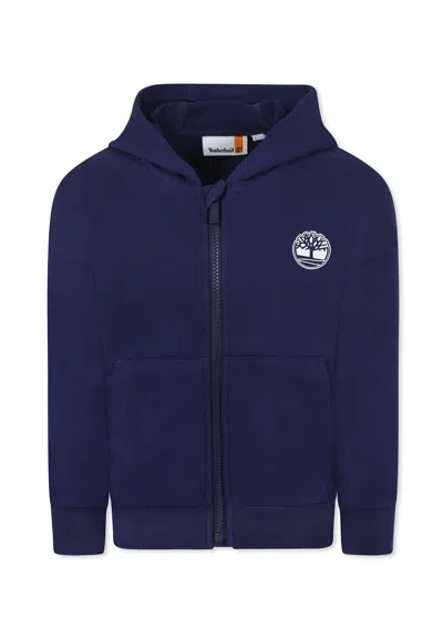 Timberland Kids' Blue Sweatshirt For Boy With Tree