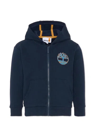 Timberland Kids' Blue Sweatshirt For Boy With Tree Print