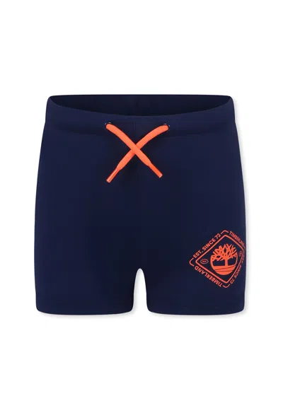 Timberland Kids' Blue Swim Shorts For Boy With Tree