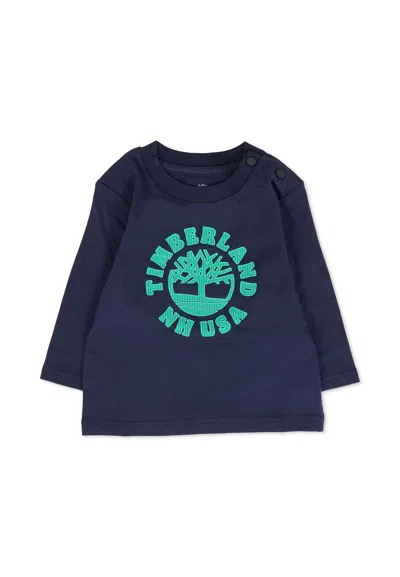 Timberland Blue T-shirt For Baby Boy With Logo