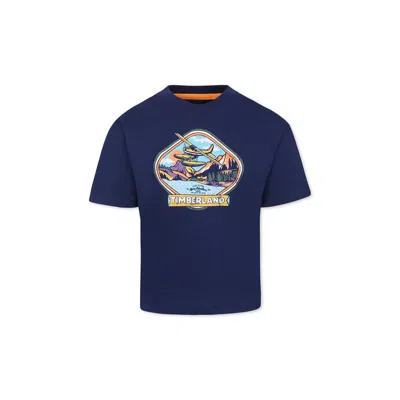 Timberland Kids' Blue T-shirt For By With Print