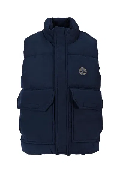 Timberland Kids' Blue Vest For Boy With Logo