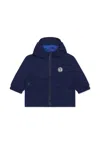 Timberland Blue Windbreaker Jacket For Baby Boy With Tree In Blue