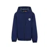 Timberland Blue Windbreaker Jacket For Boy With Logo In Blue