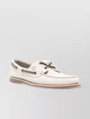 Timberland Boat Moccasin With Eyelet Stitch Detailing In White