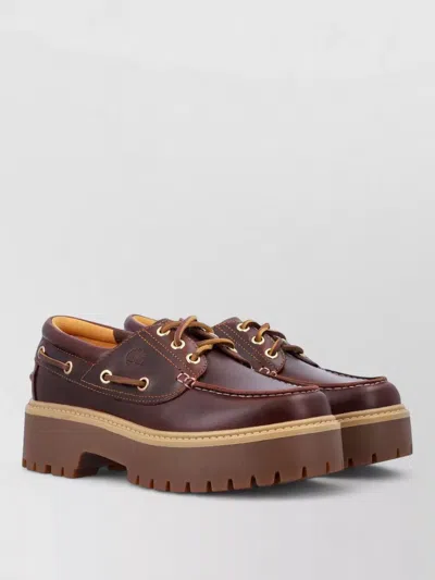 Timberland Stone Street Women S Dark Brown Platform Boat Shoe