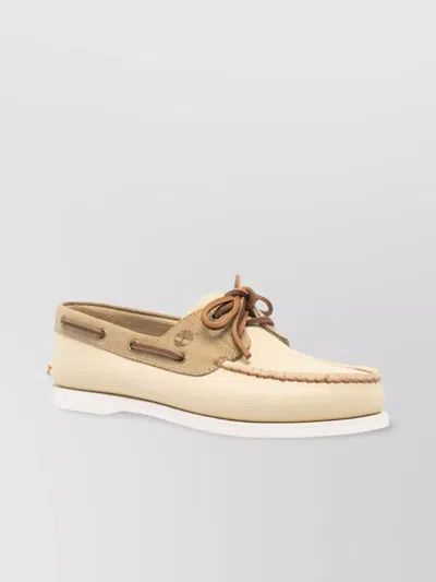 Timberland Boat Shoes With Almond Toe And Rubber Sole In Brown