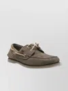 Timberland Boat Shoes With Contrast Stitching And Eyelet Detailing In Gray