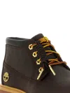 Timberland Chunky Sole Ankle Boots With Metal Eyelets In Brown