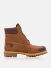 Timberland Brown Water-proof Boots With Logo In Leather Man In Braun