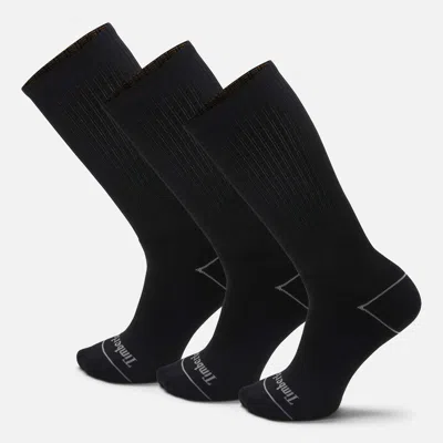 Timberland Bowden 3-pack Full Cushion Crew Sock In Black