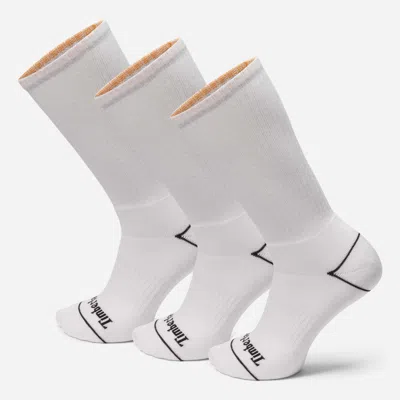 Timberland Bowden 3-pack Full Cushion Crew Sock In White