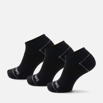 Timberland Bowden 3-pack Full Cushion No-show Sock In Black