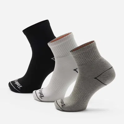 Timberland Bowden 3-pack Full Cushion Quarter Sock In Gray
