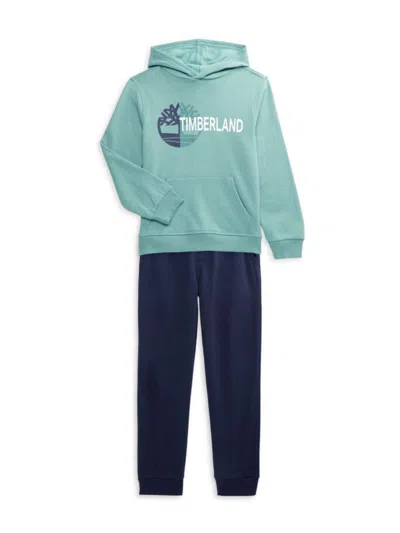 Timberland Kids' Boy's 2-piece Hoodie & Joggers Set In Blue