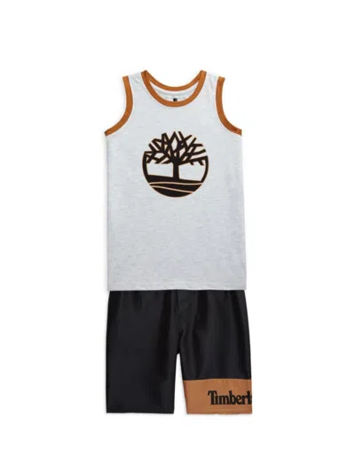 Timberland Kids' Boy's 2-piece Logo Tank & Swim Shorts Set In Assorted
