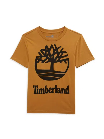 Timberland Babies' Boy's Logo Crewneck Tee In Wheat