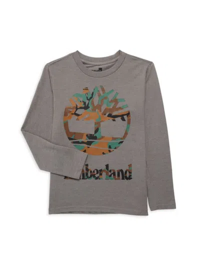 Timberland Babies' Boy's Logo Heathered Tee In Grey