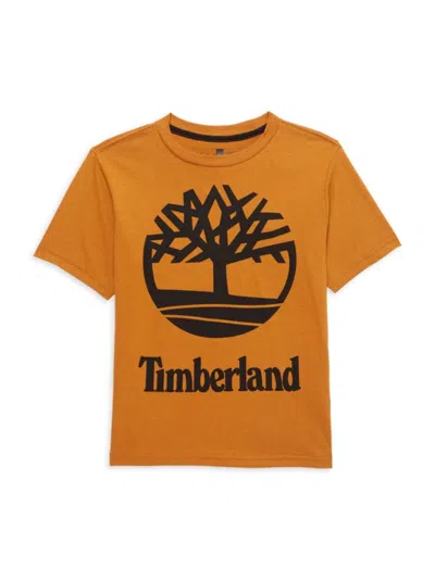 Timberland Kids' Boy's Logo Tee In Orange