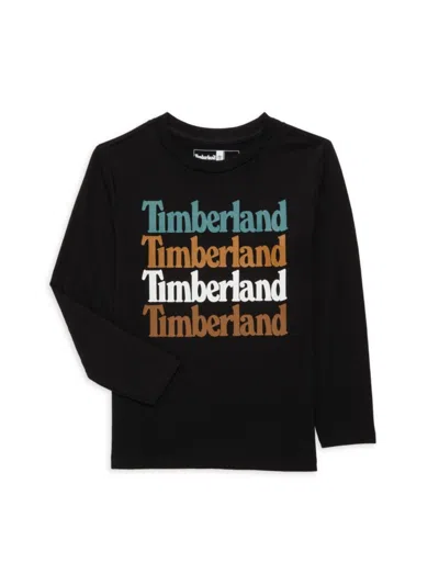 Timberland Babies' Boy's Stacked Logo Tee In Black