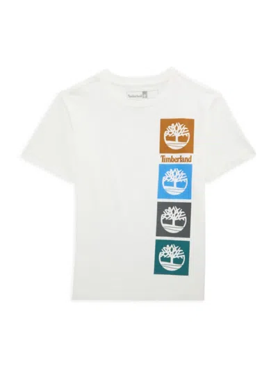 Timberland Babies' Boy's Stacked Logo Tee In Snow White