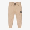 TIMBERLAND BOYS BEIGE COTTON CARGO TROUSERS