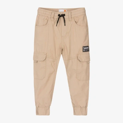 Timberland Kids' Boys Beige Cotton Cargo Trousers