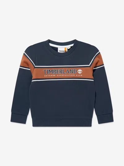 Timberland Kids' Boys Logo Print Sweatshirt In Blue