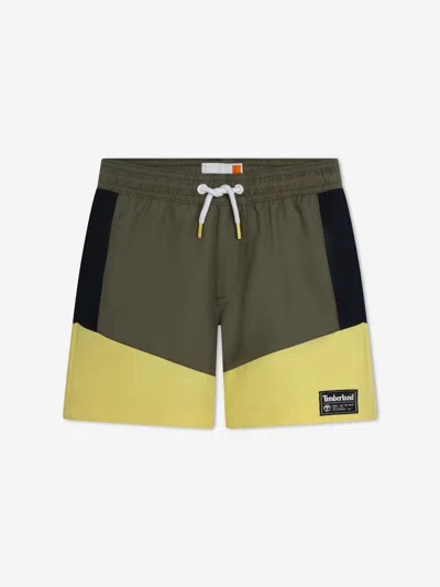 Timberland Kids'  Boys Quick Dry Swim Shorts In Green