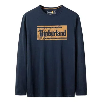 Timberland Brand Long Sleeve T-shirt 'navy' In Blue