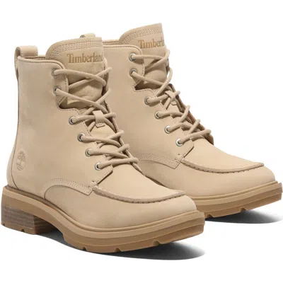 Timberland Brimfield Combat Boot In Light Beige Nubuck