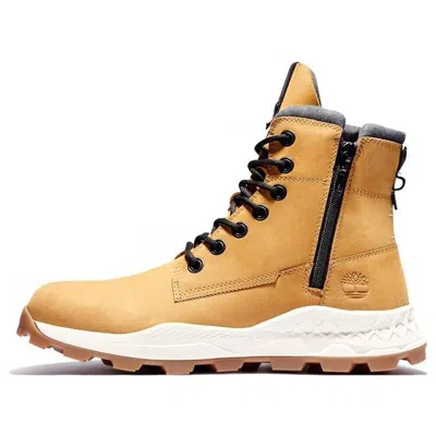 Timberland Brooklyn Side Zip Sneaker Boot 'wheat Nubuck' In Brown