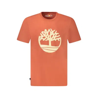 Timberland Brown Cotton T-shirt In Orange