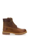Timberland Brown Water-proof Boots With Logo In Leather Man In Brown