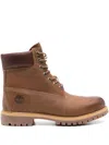 TIMBERLAND BROWN WATER-PROOF BOOTS WITH LOGO IN LEATHER MAN