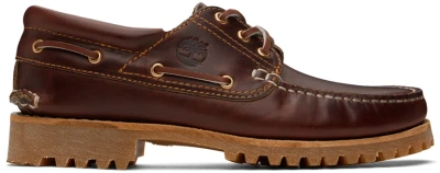 Timberland Burgundy 3-eye Lug Handsewn Boat Shoes In 648 Burgundy